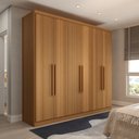 Ver imagem 1 de Guarda-roupa Casal Mykonos 6 Portas 2 Gavetas Cinamomo - Panorama Móveis