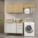 Ver imagem 1 de Lavanderia Completa Glória 7 Portas 2 Gavetas Castanho/off White - Mx Móveis