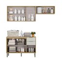 Ver imagem 3 de Lavanderia Completa Glória 7 Portas 2 Gavetas Castanho/off White - Mx Móveis