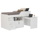 Ver imagem 5 de Cama Infantil Multifuncional Alta com Armário Inferior Bianca 