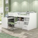 Ver imagem 3 de Cama Infantil Multifuncional Alta com Armário Inferior Bianca 