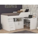 Ver imagem 4 de Cama Infantil Multifuncional Alta com Armário Inferior Bianca 