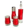Galheteiro de Vidro e Saleiros com Aço Inox 4 Peças - 1
