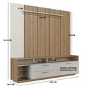 Ver imagem 4 de Rack com Painel para TV até 75 Polegadas e LED 1 Porta 2 Gavetas Multimóveis Crart-RCP002 - Mel/