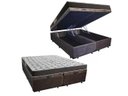 Ver imagem 1 de Cama Box Baú Queen Colchão Mola Ensacada Belos Sonhos + Box Suede 71x158x198 Marrom