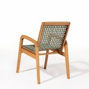 Ver imagem 3 de Cadeira em Madeira com Braço Linha Traço Verde/Stain Jatobá/Oliva