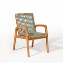 Ver imagem 1 de Cadeira em Madeira com Braço Linha Traço Verde/Stain Jatobá/Oliva