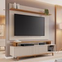 Ver imagem 1 de Rack com Painel para TV até 70 Polegadas 180CMX186CM Off White Freijó Branco