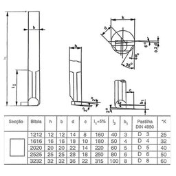 Ferramenta Soldada para Acanalar Interno Fai - 2525 D K10 - 3