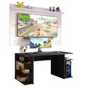 Ver imagem 2 de Mesa para Computador Gamer e Painel Tv Madesa - Preto/branco