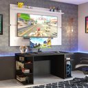 Ver imagem 1 de Mesa para Computador Gamer e Painel Tv Madesa - Preto/branco