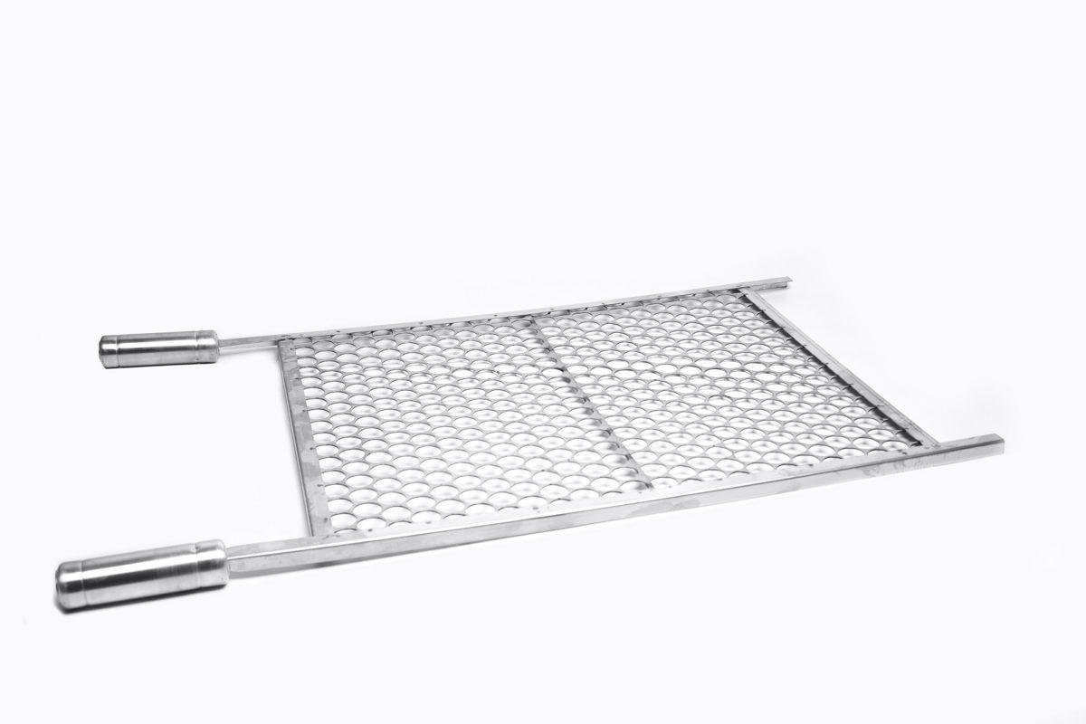 Kit Espetos Com Grelha Inox 70X50 E Pegador Carnes Churrasco - 4