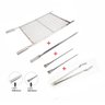 Kit Espetos Com Grelha Inox 70X50 E Pegador Carnes Churrasco - 2