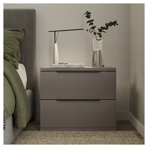 Mesa de Cabeceira 60cm 2 Gavetas sem Pés Gianduia Elunna Marrom