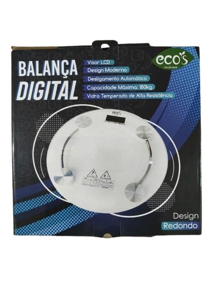 Balança Digital Visor Lcd Vidro Temperado Ecos Houseware - 3