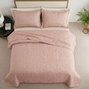 Ver imagem 2 de Kit Cobre Leito Colcha Charlote Casal 3 Peças Dupla Face Liso Classic - Rose - 100% Poliéster