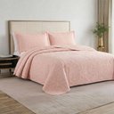 Ver imagem 3 de Kit Cobre Leito Colcha Charlote Casal 3 Peças Dupla Face Liso Classic - Rose - 100% Poliéster