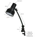 Ver imagem 1 de Luminária Com Garra Ilutec Ref. 204 - Preto