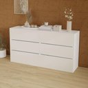 Ver imagem 1 de Cômoda para Quarto com 6 Gavetas 180 Cm 100% Mdf Casa Lar Cor:branco