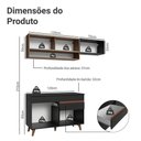 Ver imagem 4 de Armário de Cozinha Compacta 190cm Reims Madesa 06 Preto/rustic