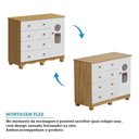 Ver imagem 7 de Quarto de Bebê com Guarda-Roupas Cômoda 4 Portas Janeladas e Berço 100% MDF Gael Espresso Móveis Branco/Brilho/Amêndoa