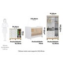 Ver imagem 3 de Quarto de Bebê com Guarda-Roupas Cômoda 4 Portas Janeladas e Berço 100% MDF Gael Espresso Móveis Branco/Brilho/Amêndoa