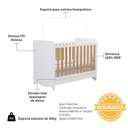 Ver imagem 4 de Quarto de Bebê Guarda-Roupas 3 Portas Janeladas e Berço Minicama 100% MDF Gael Espresso Móveis Branco/Brilho/Amêndoa