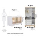 Ver imagem 3 de Quarto de Bebê Guarda-Roupas 3 Portas Janeladas e Berço Minicama 100% MDF Gael Espresso Móveis Branco/Brilho/Amêndoa