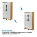 Ver imagem 6 de Quarto de Bebê Guarda-Roupas 3 Portas Janeladas e Berço Minicama 100% MDF Gael Espresso Móveis Branco/Brilho/Amêndoa