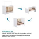 Ver imagem 5 de Quarto de Bebê Guarda-Roupas 3 Portas Janeladas e Berço Minicama 100% MDF Gael Espresso Móveis Branco/Brilho/Amêndoa