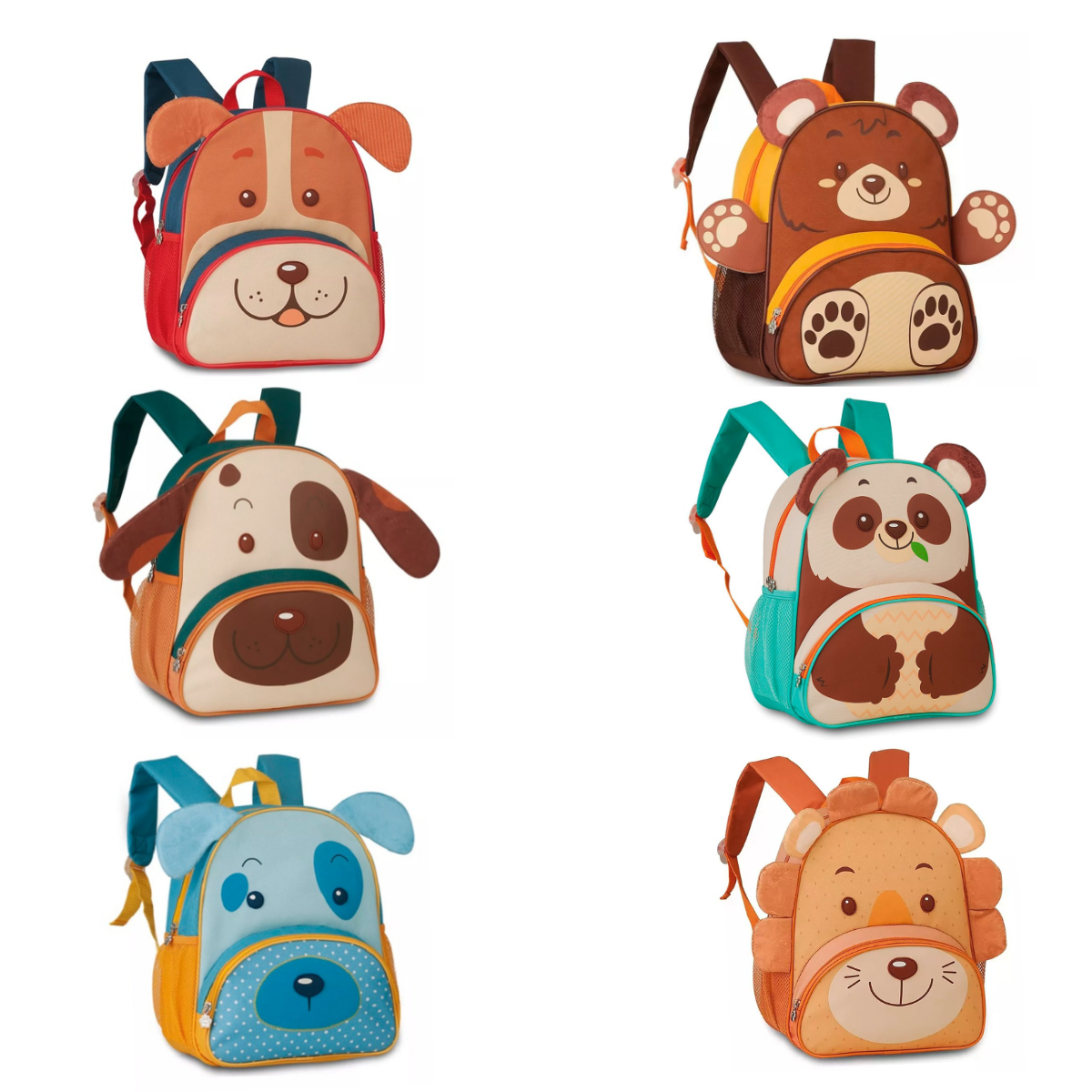 Mochilas Infantis de Animais com Alças:Cachorro Laranja - 1