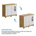 Ver imagem 6 de Quarto de Bebê com Cômoda 1 Porta Janelada 4 Gavetas e Berço Minicama 100% MDF Gael Espresso Móveis Branco/Brilho/Amêndoa