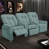 Poltrona Reclinável para Cinema 3 Lugares Praddo Fh9 Veludo Azul Claro Mpozenato - 6
