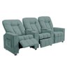 Poltrona Reclinável para Cinema 3 Lugares Praddo Fh9 Veludo Azul Claro Mpozenato - 1