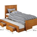 Ver imagem 3 de Cama Solteiro Milano com Auxiliar, para Colchão no Tamanho 88x138 cm Marrom/Cinamomo