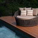 Ver imagem 1 de Chaise Redondo 140cm em Corda Náutica Alumínio e 5 Almofadas Marrom