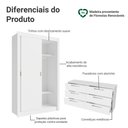 Ver imagem 4 de Conjunto Quarto Solteiro com Guarda-Roupa 2 Portas e Cômoda Branco Madesa