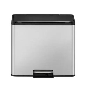Lixeira Tripla para Coleta Seletiva em Inox, 30 Litros, Gigante, 3 Cestos de Lixo, Ideal para Cozinh