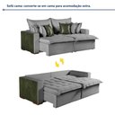 Ver imagem 6 de Sofá Cama Casal Retrátil 4 Lugares Linho Siena 200cm Cinza Cinza/Verde