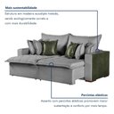 Ver mais imagens de Sofá Cama Casal Retrátil 4 Lugares Linho Siena 200cm Cinza Cinza/Verde