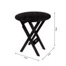 Mesa Redonda 70cm Dobrável em Madeira Maciçapara Bar e Restaurante - Preto - 2