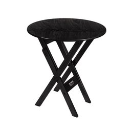 Mesa Redonda 70cm Dobrável em Madeira Maciçapara Bar e Restaurante - Preto - 1