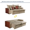Ver imagem 6 de Sofá Cama Casal Retrátil 4 Lugares Linho Siena 200cm Bege Bege/Marrom