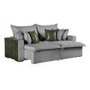 Ver imagem 3 de Sofá Cama Retrátil 3 Lugares Linho Siena 220cm Cinza/Verde