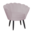 Ver imagem 2 de Conjunto Poltrona Estofada Com Puff Sala de Estar Pétala Suede Rose - LM DECOR