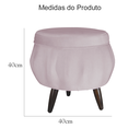 Ver imagem 6 de Conjunto Poltrona Estofada Com Puff Sala de Estar Pétala Suede Rose - LM DECOR