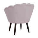 Ver imagem 3 de Conjunto Poltrona Estofada Com Puff Sala de Estar Pétala Suede Rose - LM DECOR