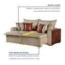 Ver imagem 7 de Sofá Retrátil 2 Lugares 220cm Siena Linho