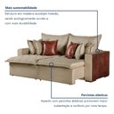 Ver mais imagens de Sofá Cama Retrátil 3 Lugares Linho Siena 220cm Bege/Marrom