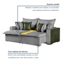 Ver imagem 7 de Sofá Cama Retrátil 4 Lugares Linho Siena 240cm Cinza/Verde